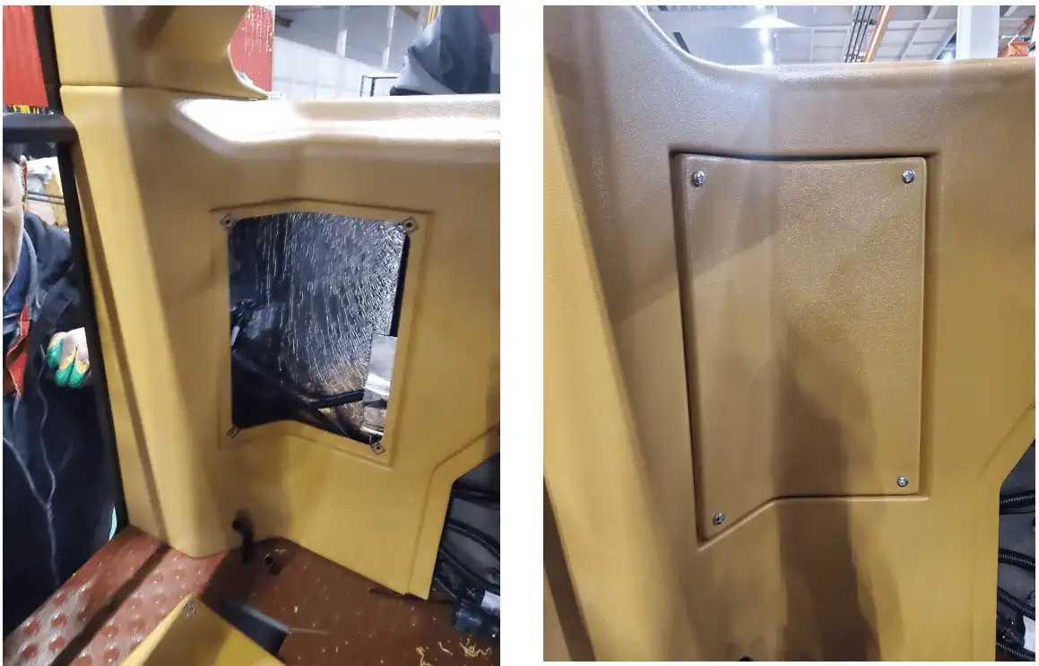 Лючок в накладке задней стенки кабины 